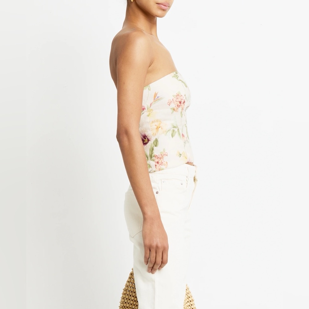Floral strapless top - Picture 2 of 8